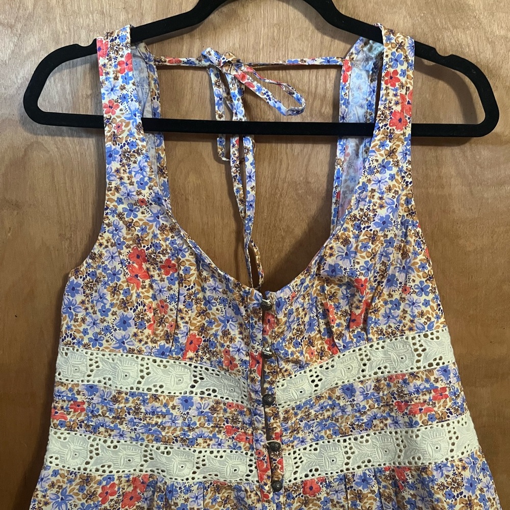 Free People Floral Lace Trim Crop Top - Picture 2 of 11